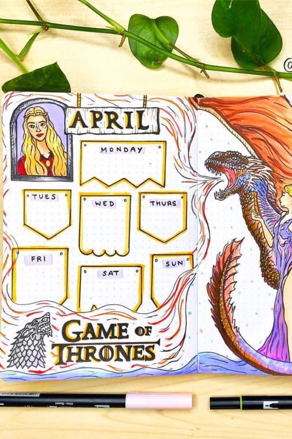 game of thrones weekly layout idea