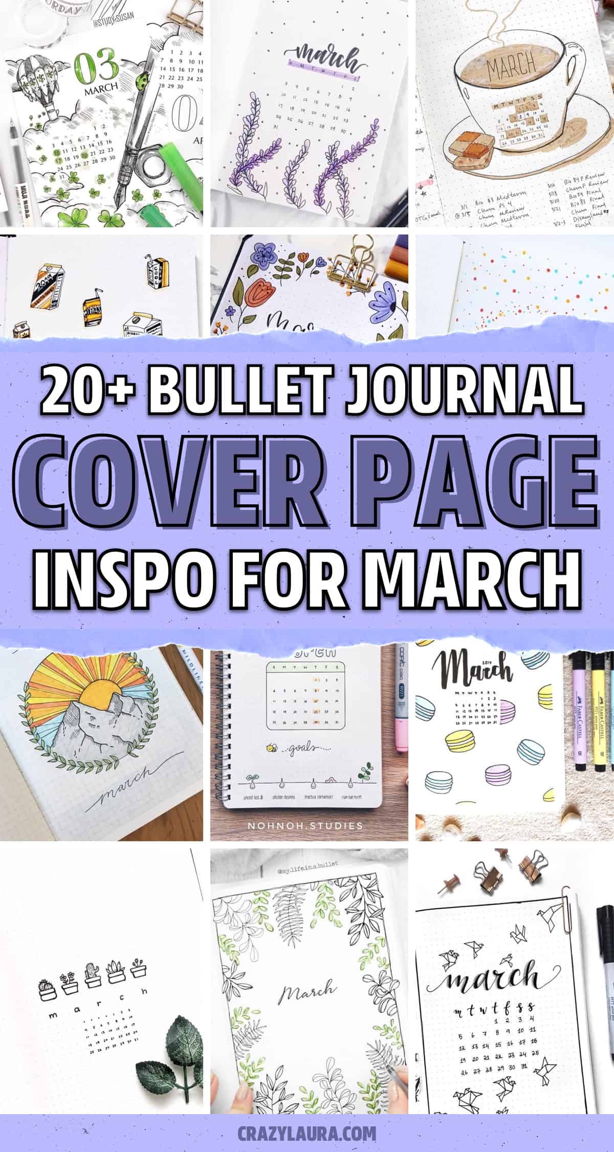 march ideas for bujo covers