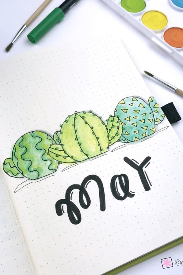 cute cactus cover page for may