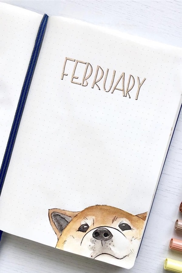 cute feb cover page with drawing