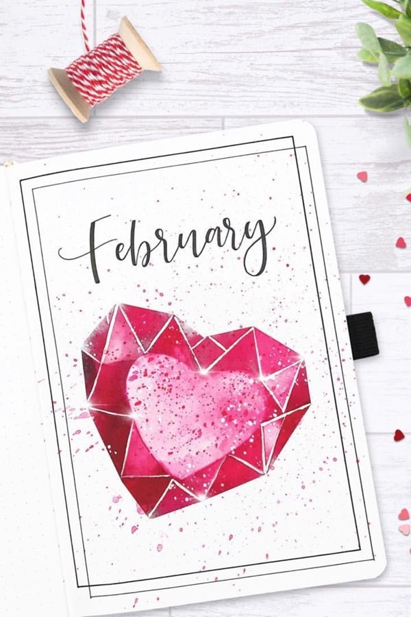 february cover page with heart