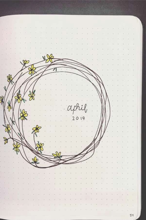 simple monthly cover with flowers