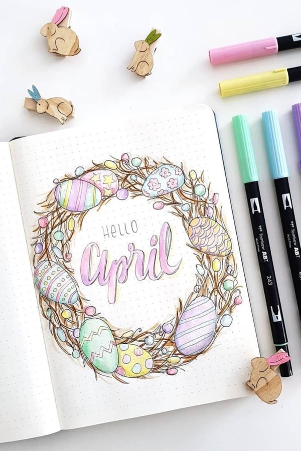 bujo easter page