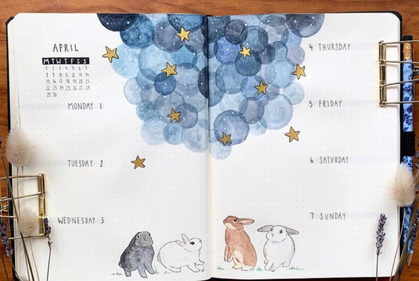 20 Adorable April Weekly Spreads For Bullet Journal Addicts