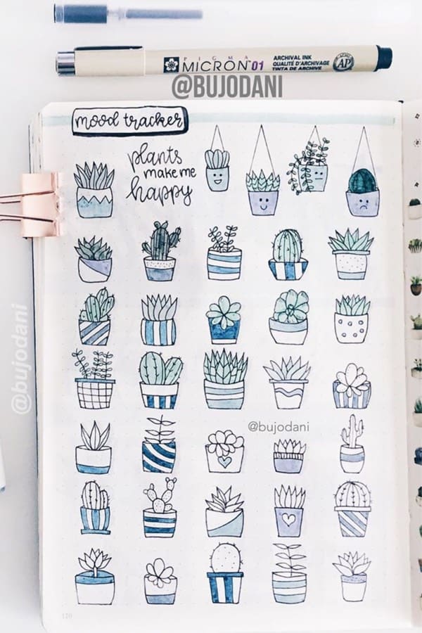 emotion tracker with succulents