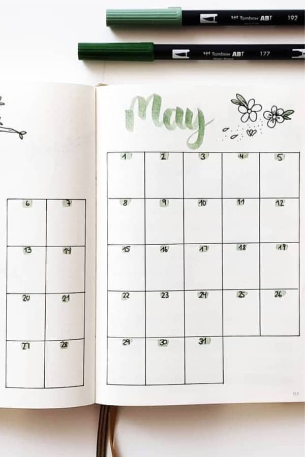 simple may monthly spread idea