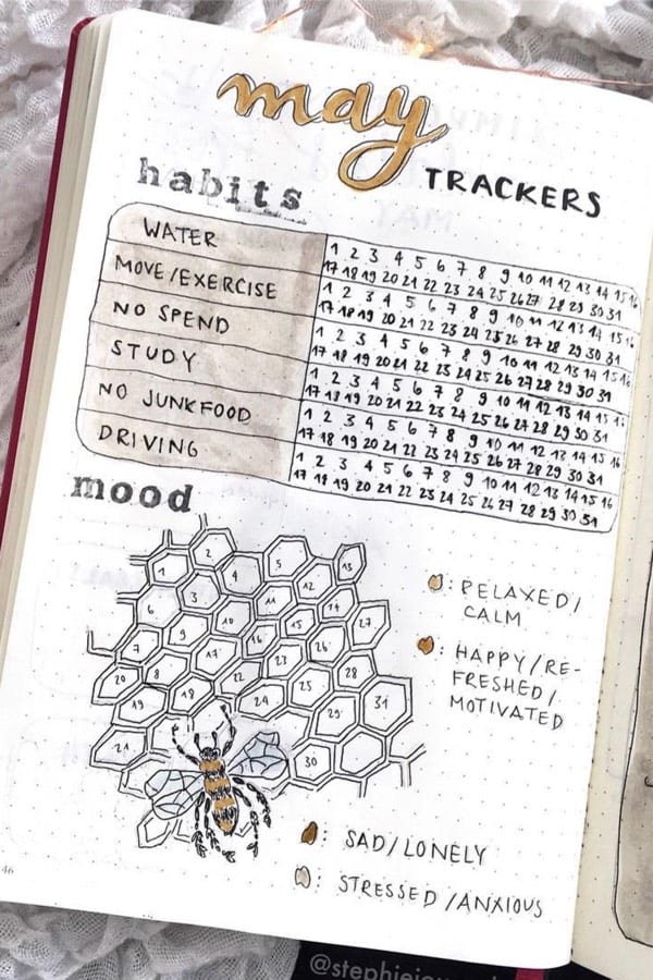 may habit tracker with bee hive