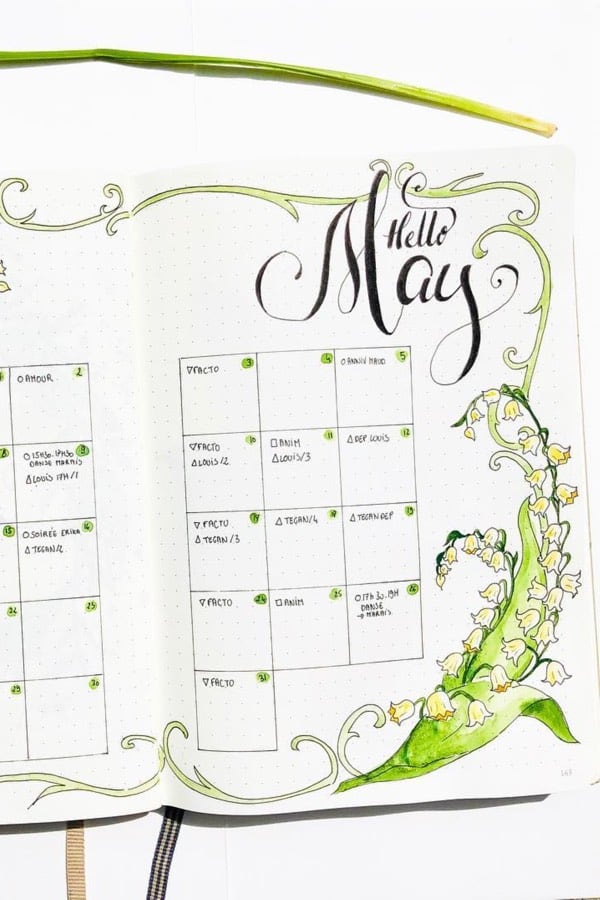 may monthly spread with green