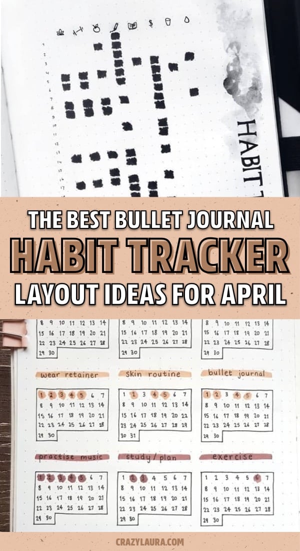 bullet journal habit spreads for april