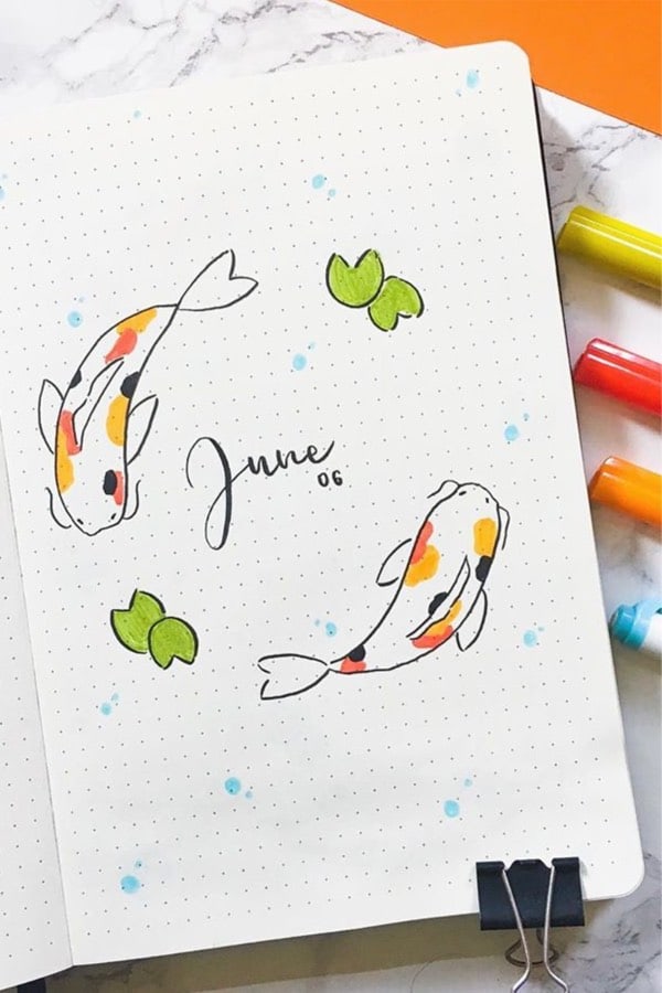 koi fish monthly cover with orange