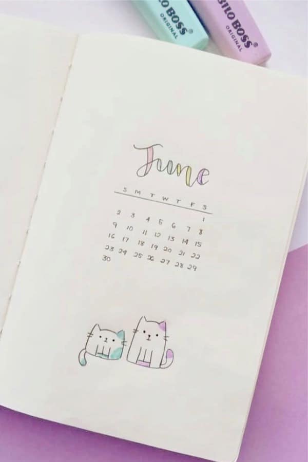 cute june monthly cover spreads