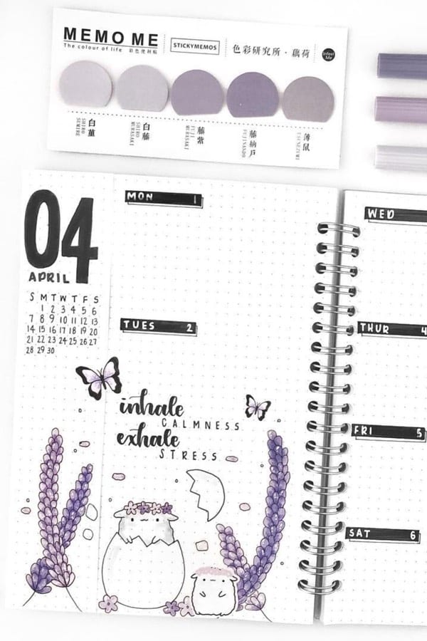 april spread in purple