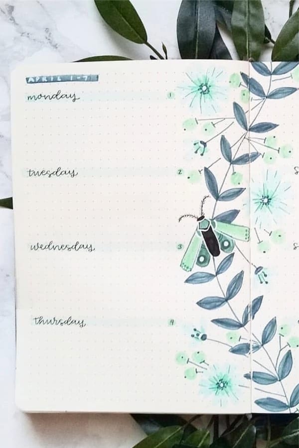 ideas for spring weekly spreads