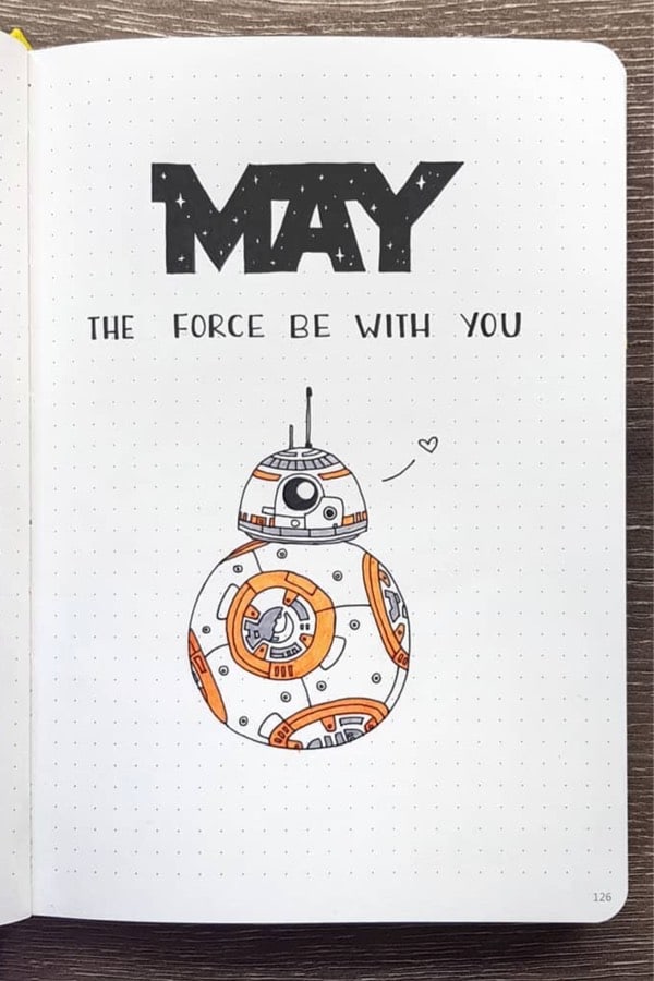 starwars bullet journal monthly cover