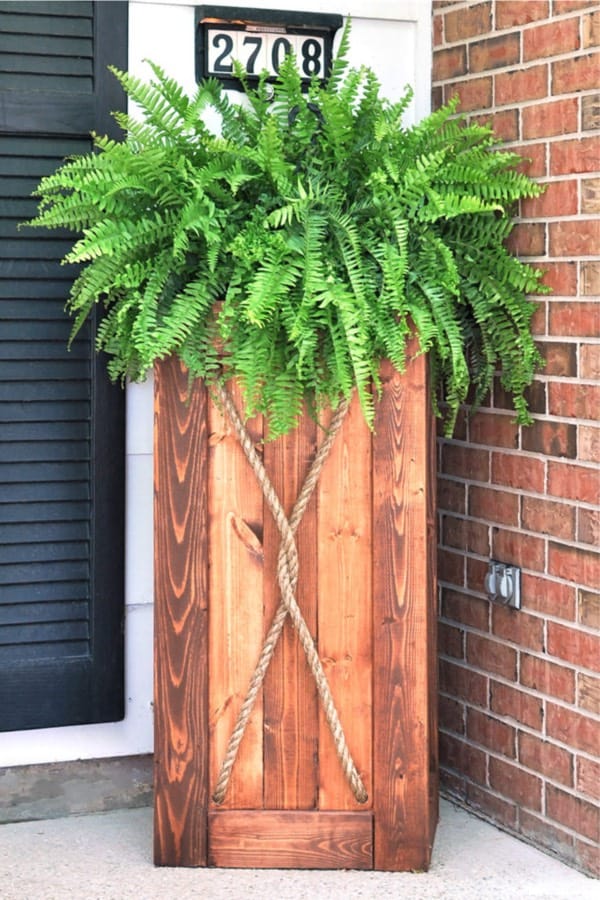 tall wooden DIY planter