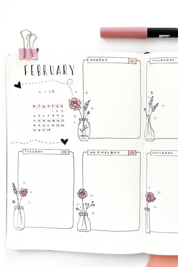 rose theme weekly layout