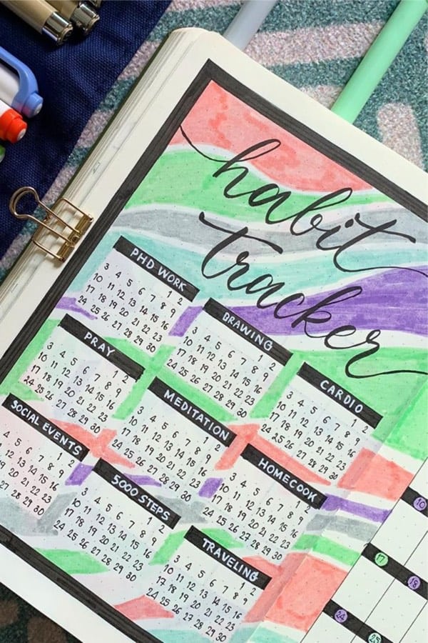 habit spread with multi colors