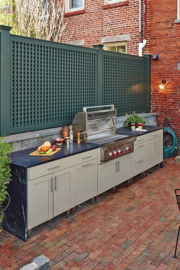 best backyard kitchens with brick