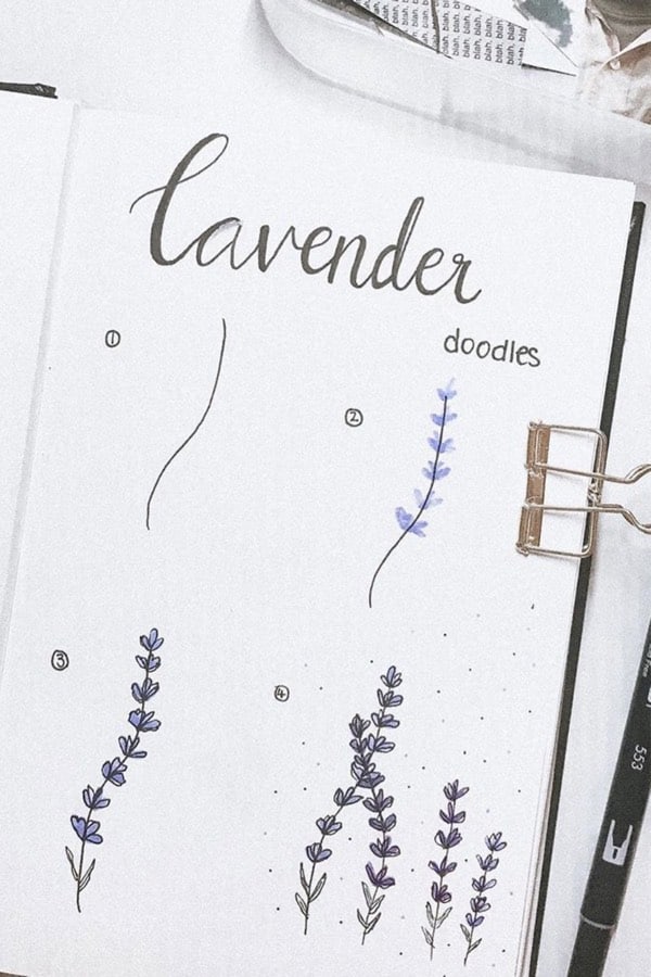 easy lavender doodle ideas