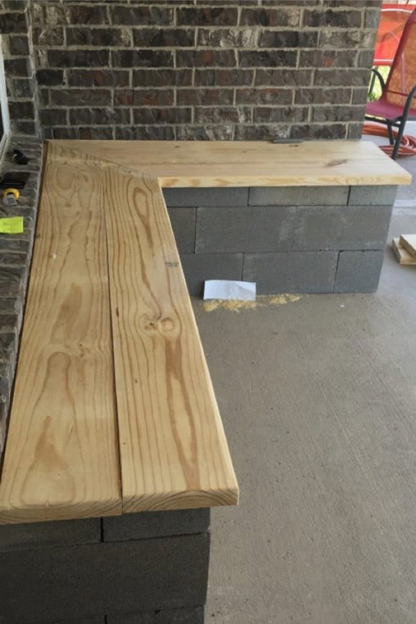 builtin outdoor bench