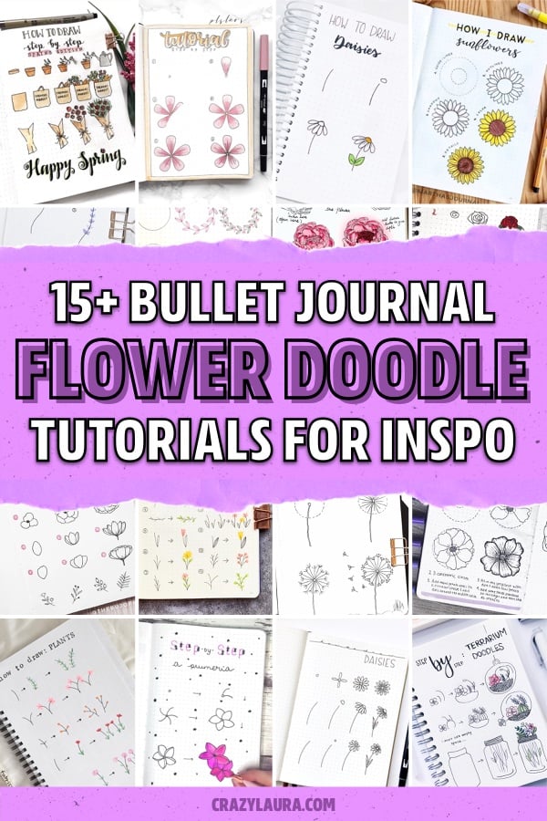 flower theme doodle tutorial spreads