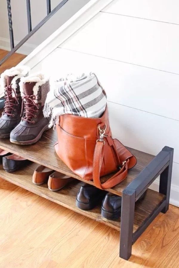 easy wooden shoe storage
