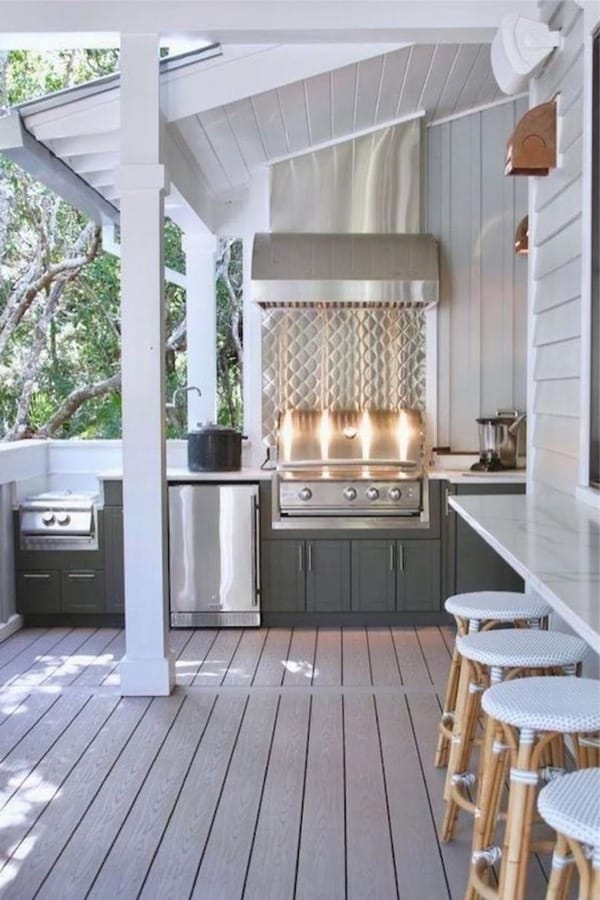 white theme outdoor kitchen ideas
