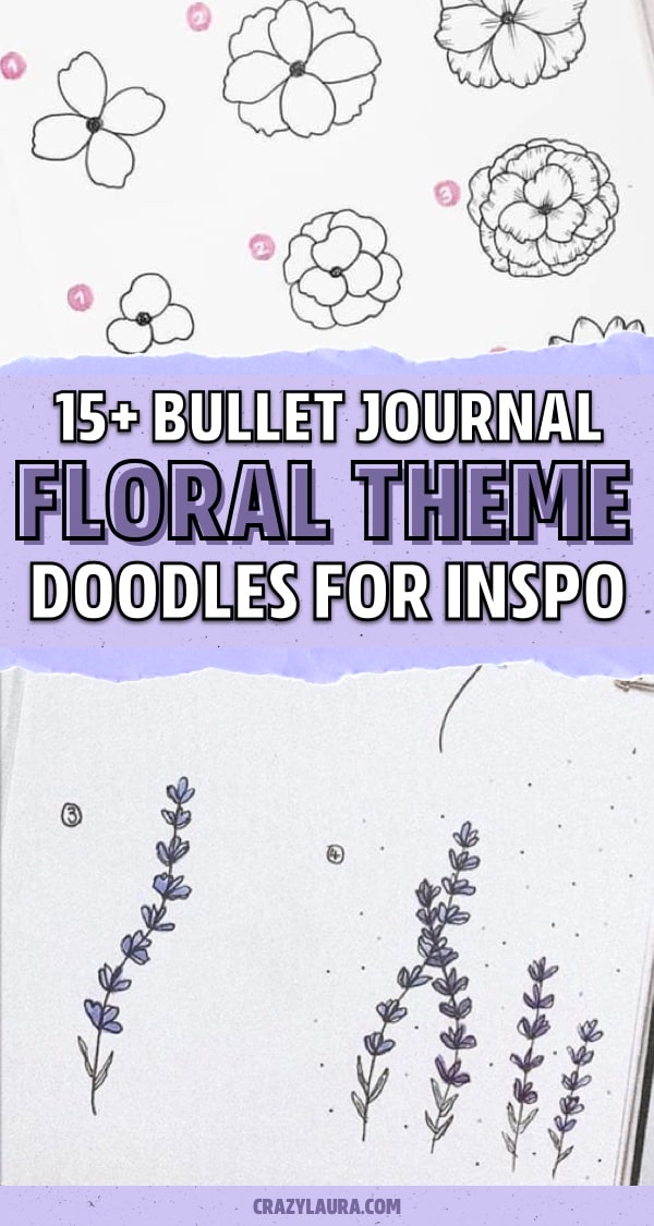 floral bullet journal doodle inspiration