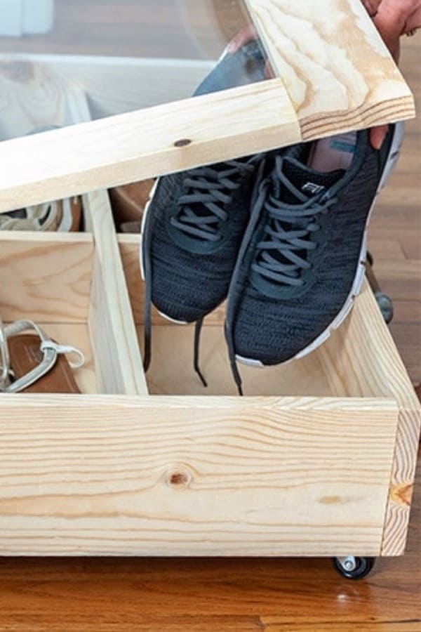 how to store shoes under the bed