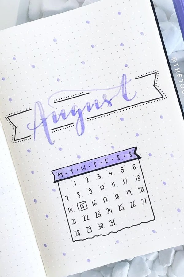 purple monthly cover for bujo