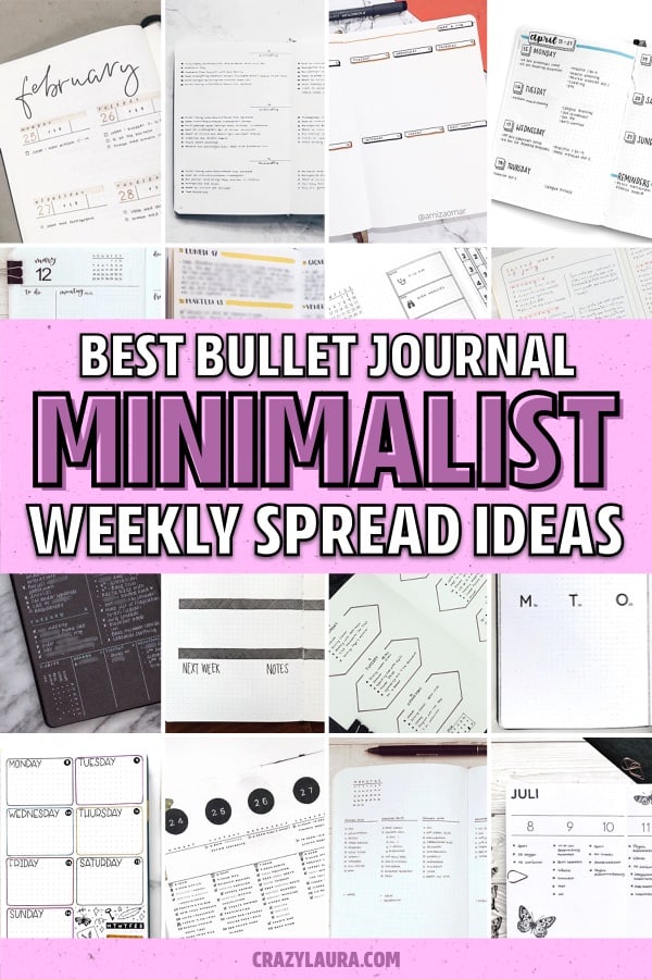 simple bullet journal weekly spread ideas