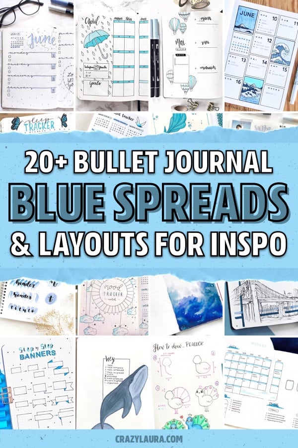 best bujo ideas with blue spread
