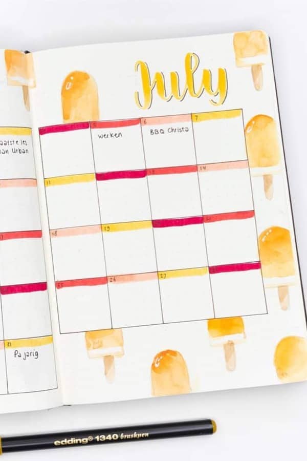 best monthly spreads with popsicle