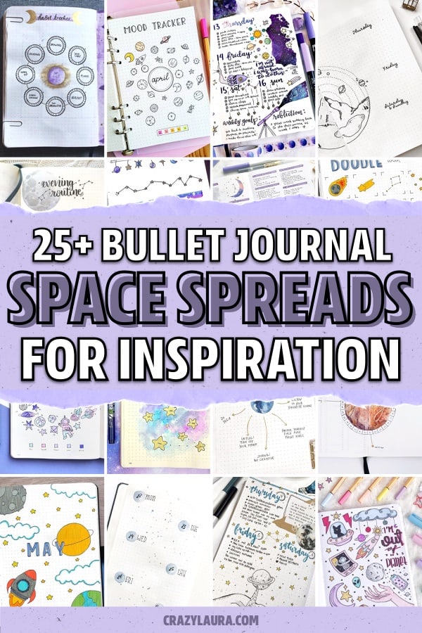 galaxy bullet journal layout inspiration