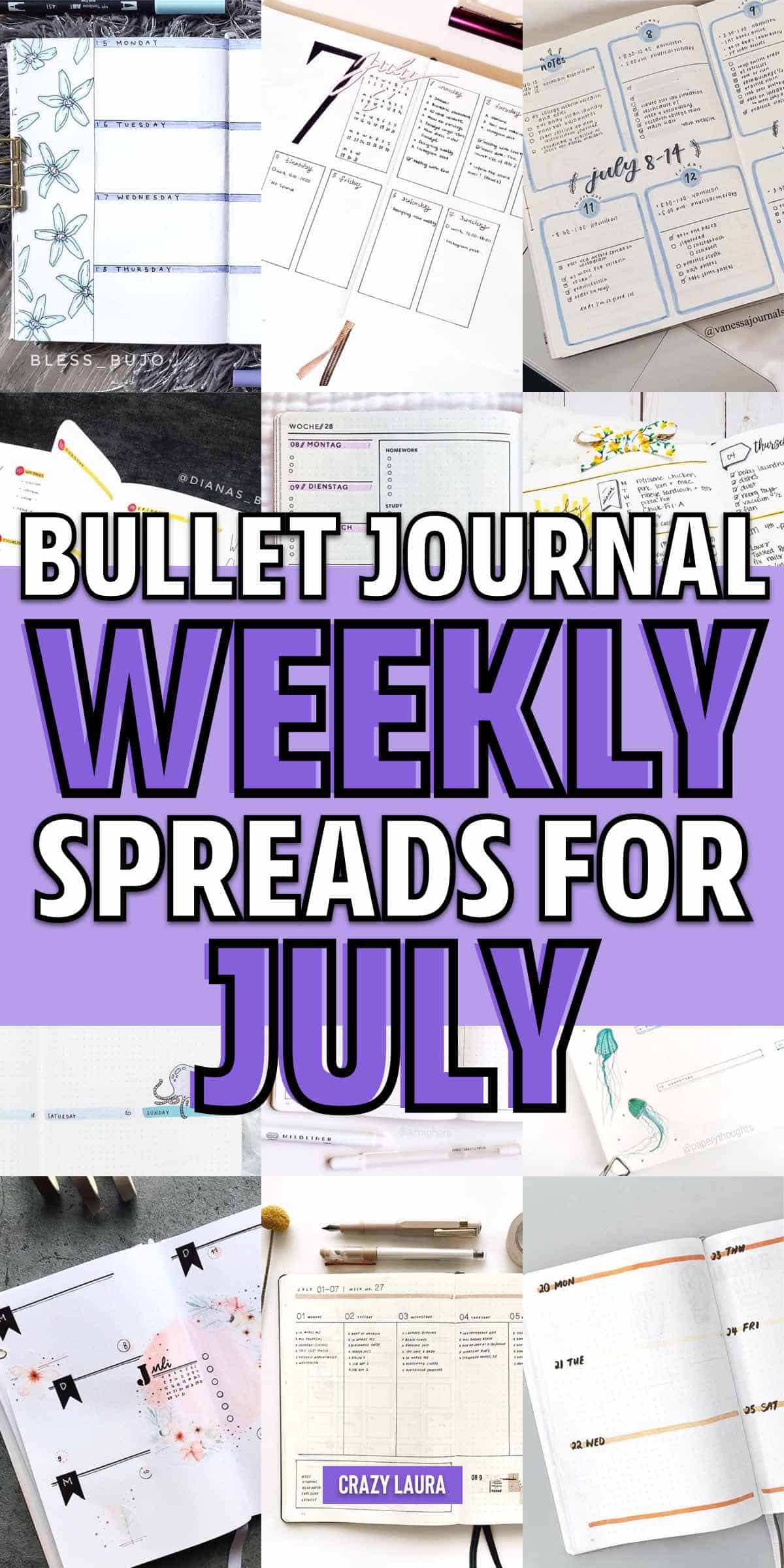best july bujo pages