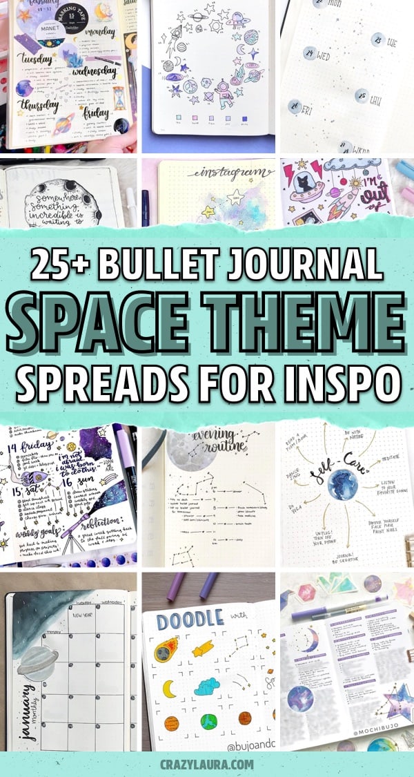 purple space themes for bullet journal
