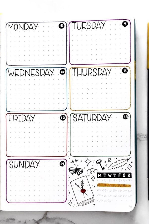 super easy weekly layout ideas