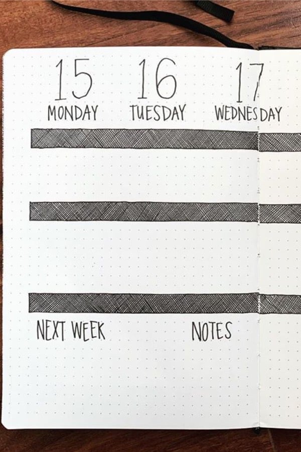 minimalistic bold weekly spread