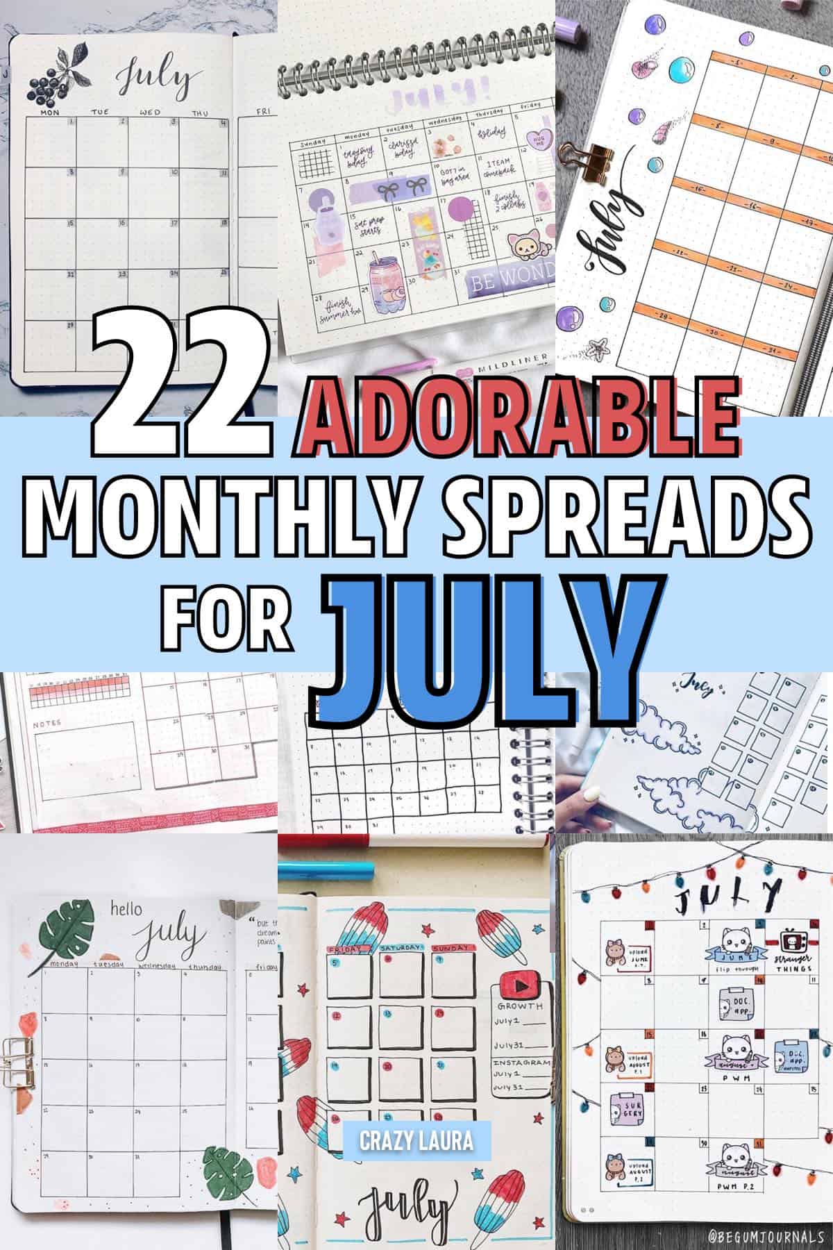easy july bujo spread ideas