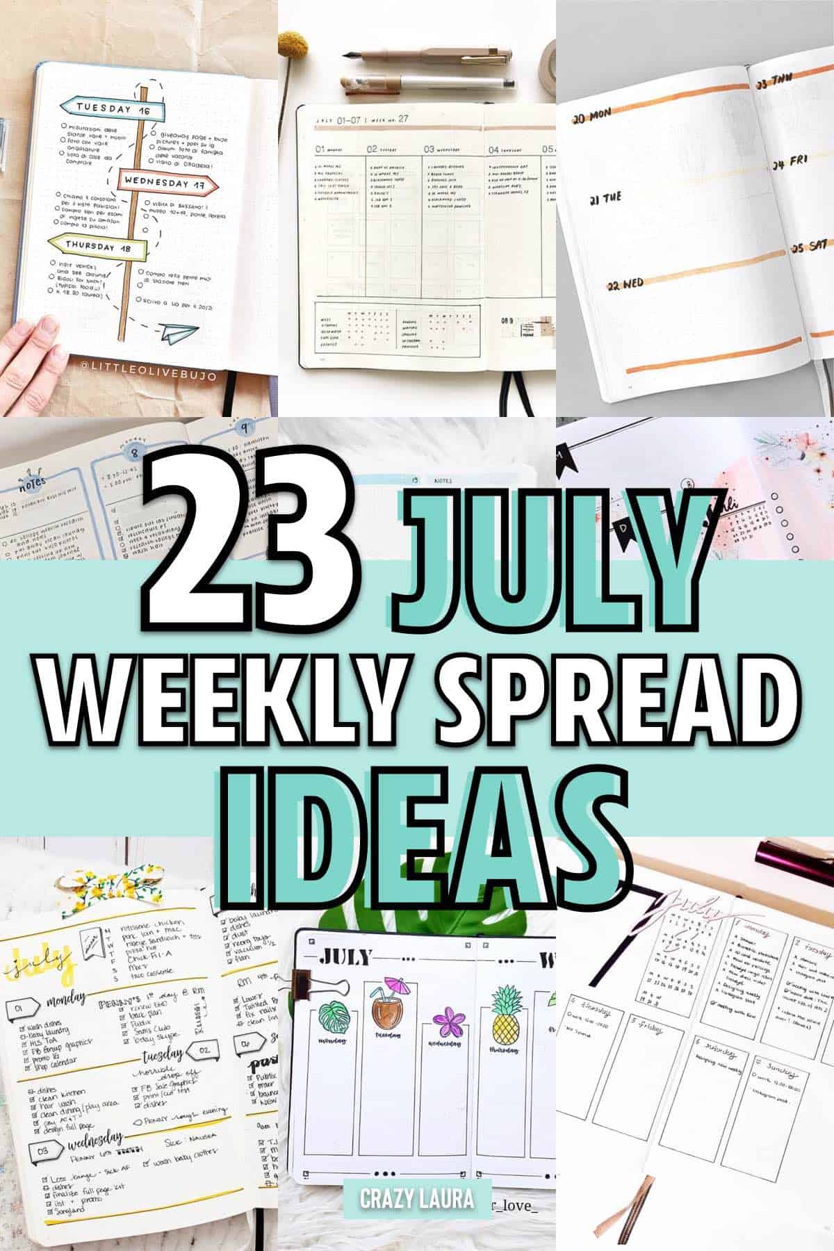 summer weekly spread examples