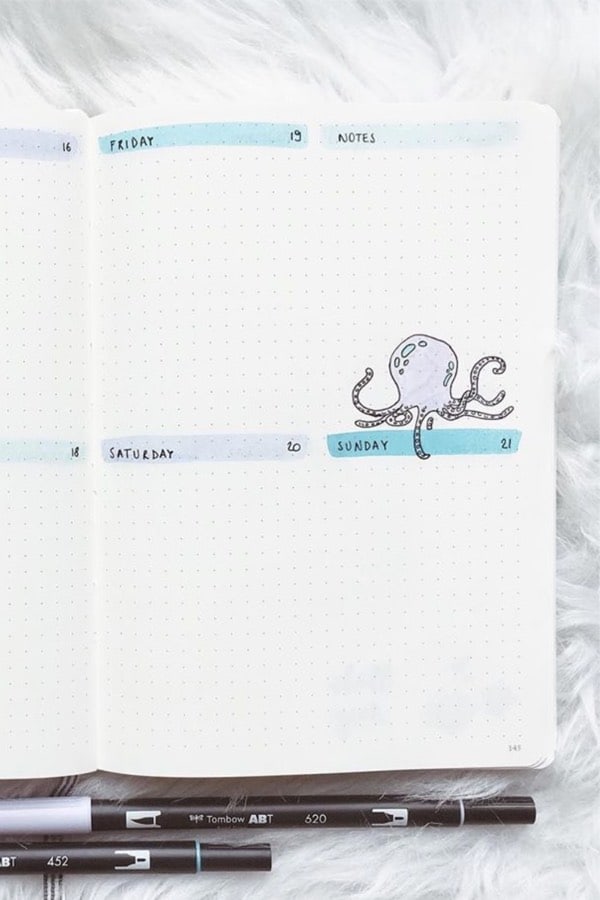 simple weekly layout for july