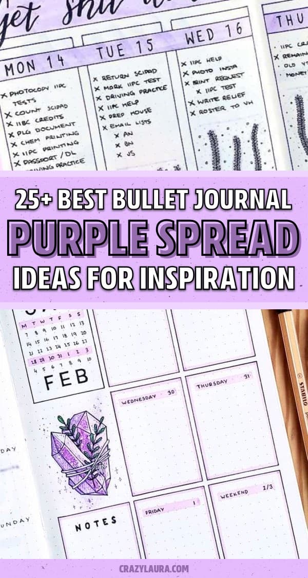 purple theme ideas for bujo