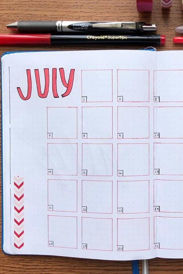 best july monthly layout examples