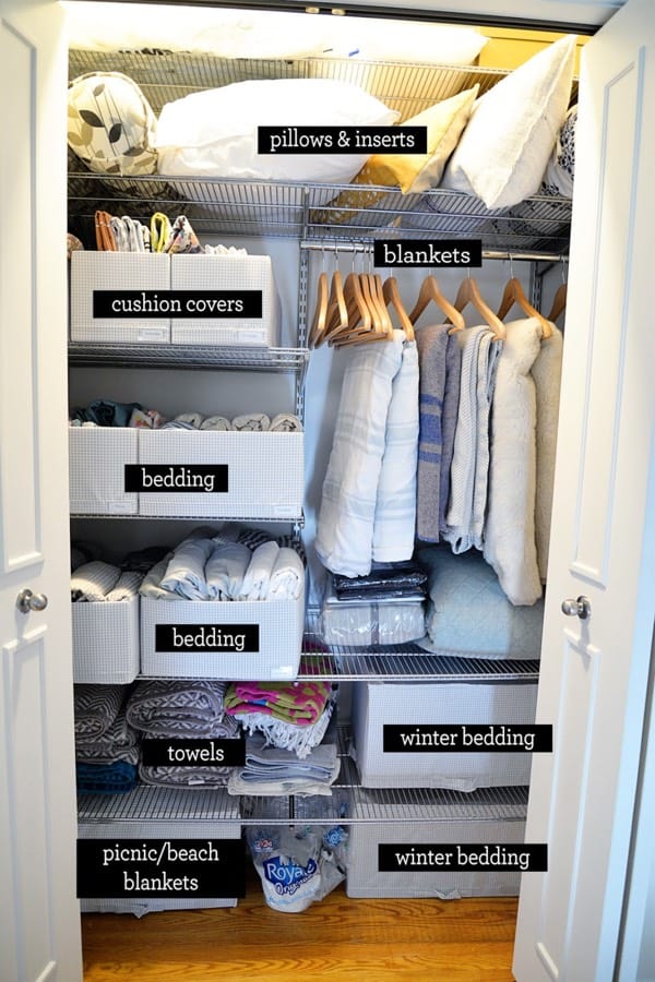 cheap linen closet organizers