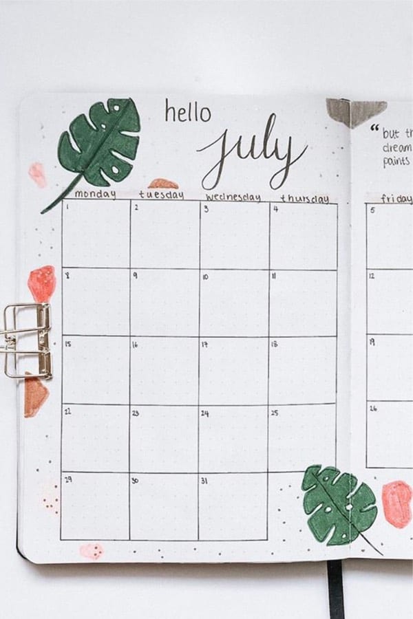 best monthly layout with leafs