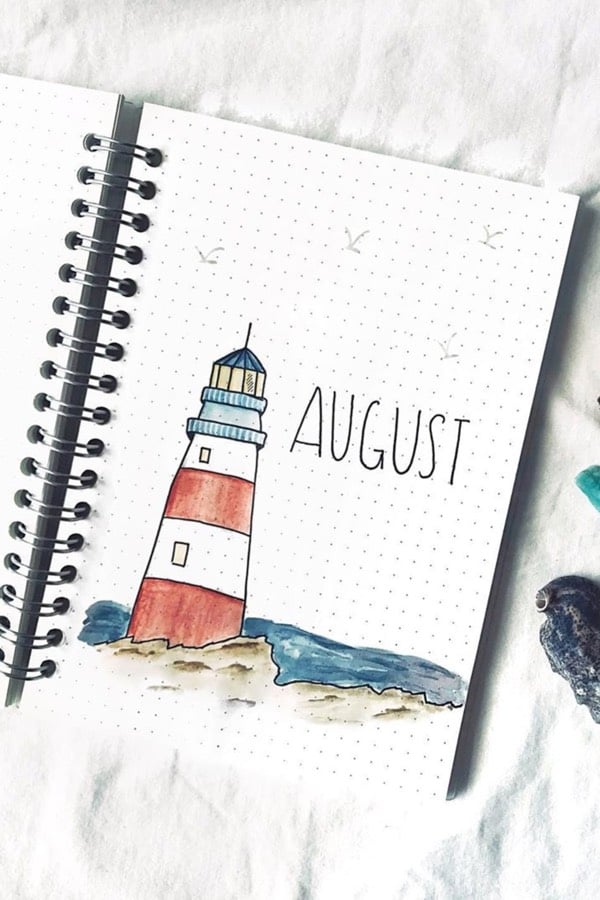 lighthouse theme for august bujo
