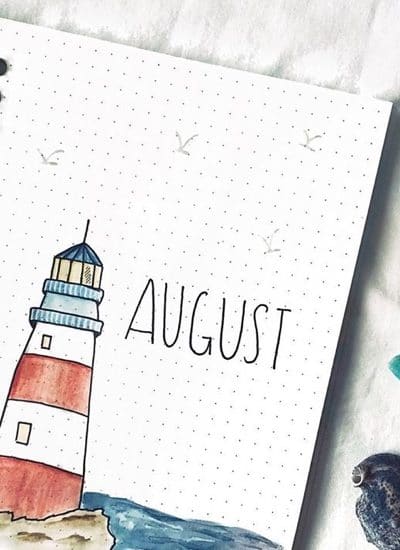 easy ideas for august bujo cover