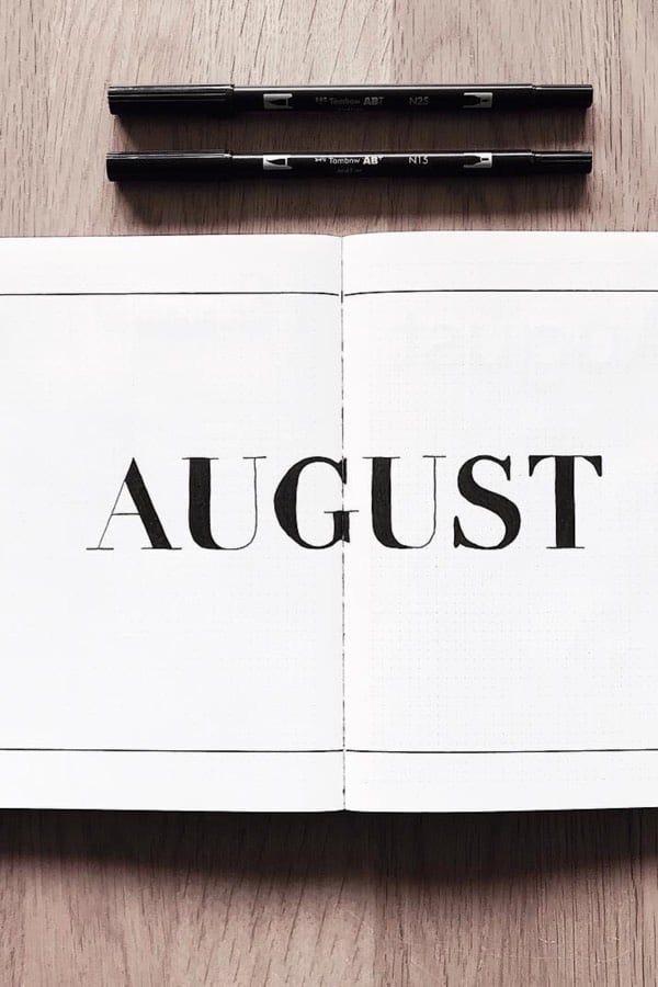 two page monthly cover for august