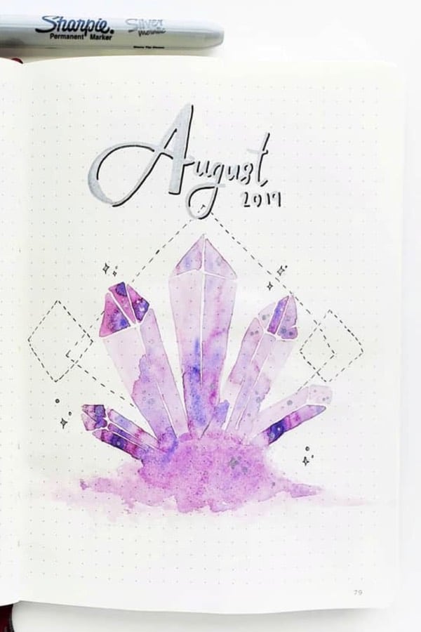 purple monthly cover with gems