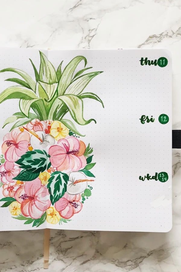 cute floral weekly layout ideas